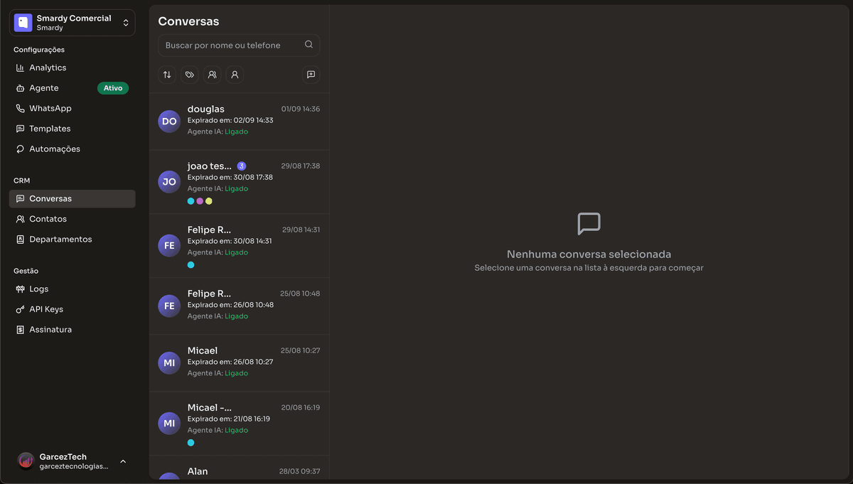 Interface de chat intuitiva
